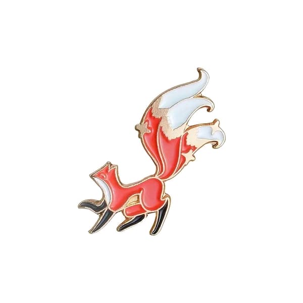 Brosje - Pin - Firefox - Kitsune - Rev med mange haler