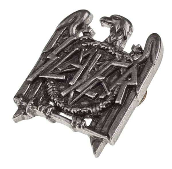 Slayer Lapel Badge Eagle band logo Official Alchemy Silver One Size