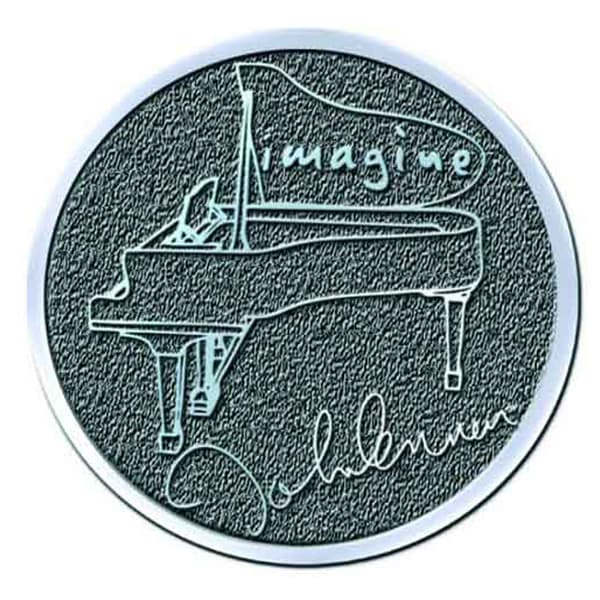 John Lennon Imagine Hi Chrome Metal Pin Badge One Size