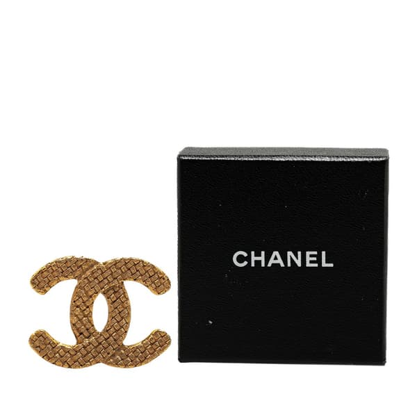 Pre-owned Chanel CC Brooch Gold