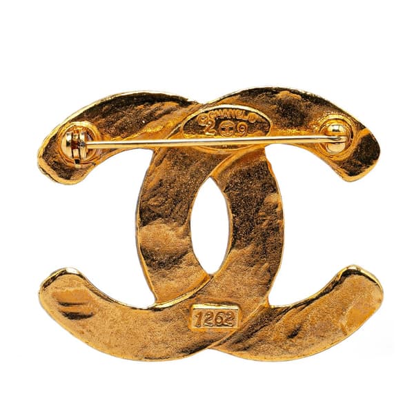 Pre-owned Chanel CC Brooch Gold