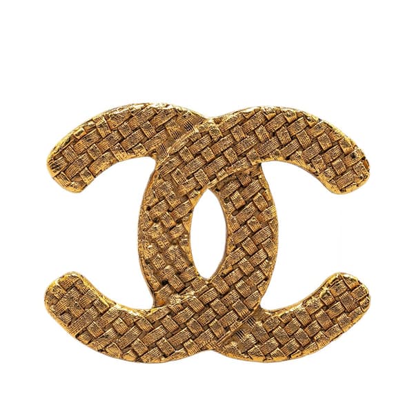 Pre-owned Chanel CC Brooch Gold