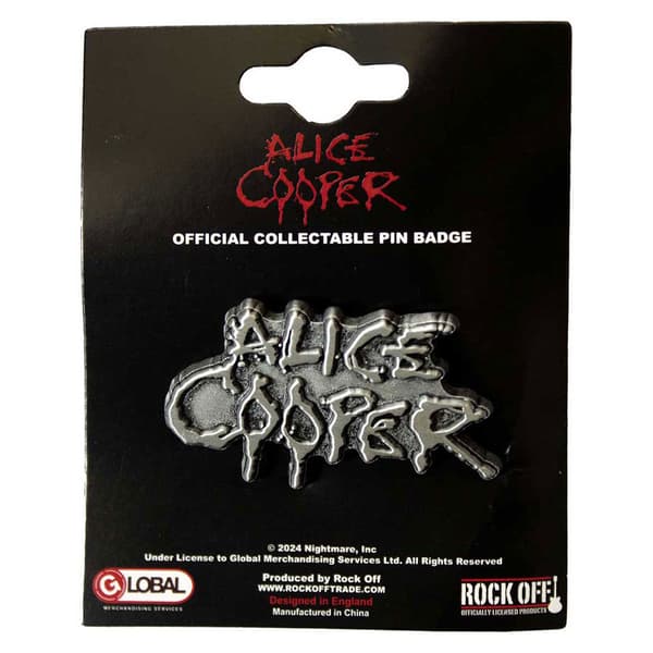 Alice Cooper Dripping Logo Pin Badge One Size