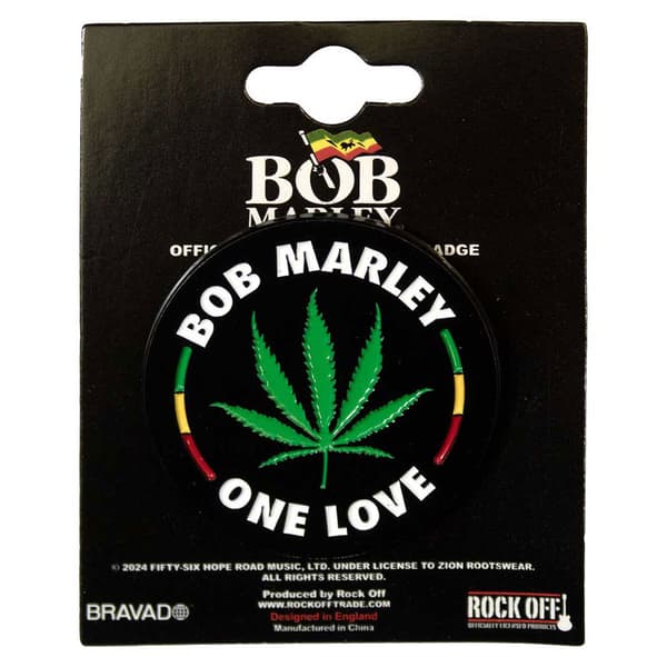 Bob Marley Leaf Logo Pin Badge One Size