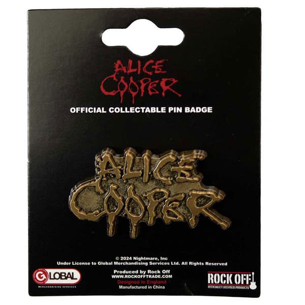 Alice Cooper Dripping Logo Pin Badge One Size