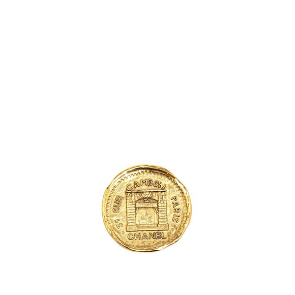 Pre-owned Chanel Gold Plated 31 Rue Cambon Brooch Gold