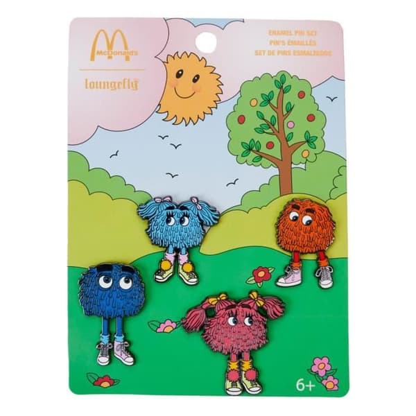 MCDONALDS BY LOUNGEFLY PINS SET 4 FRY GANG ENAMEL PINS 3 CM