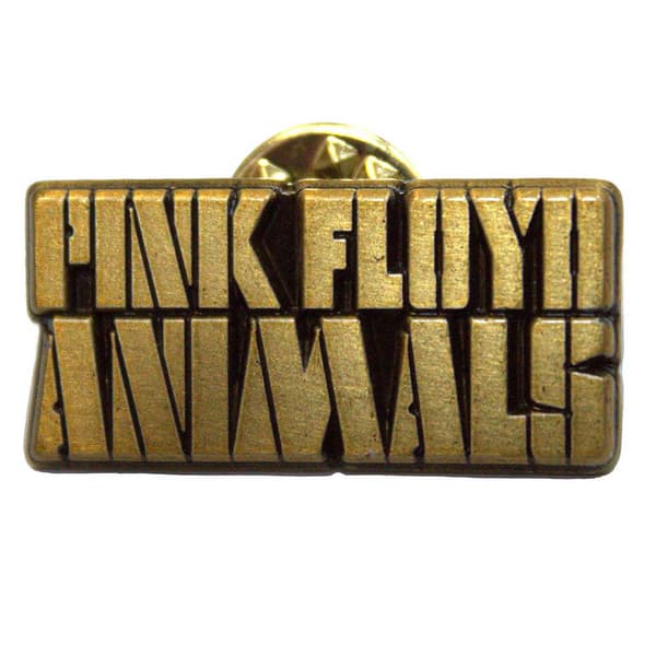 Pink Floyd Animals Gold Text Logo Pin Badge One Size