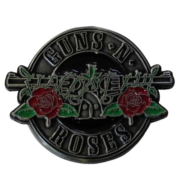 Guns N' Roses Silver Circle Logo Pin Badge One Size