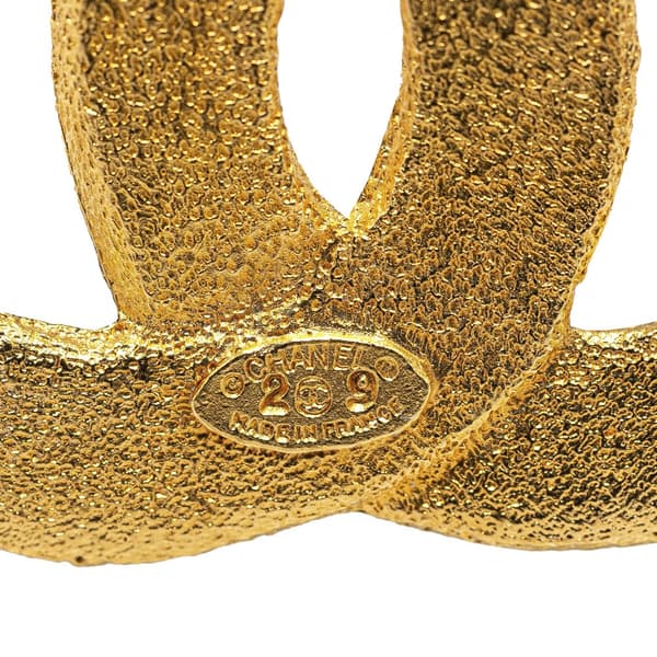 Pre-owned Chanel Gold Plated CC Brooch Gold