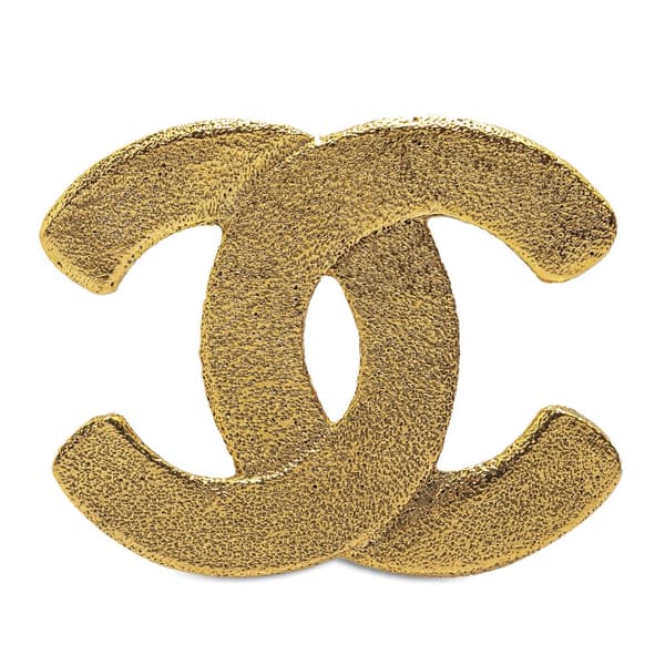 Pre-owned Chanel Gold Plated CC Brooch Gold