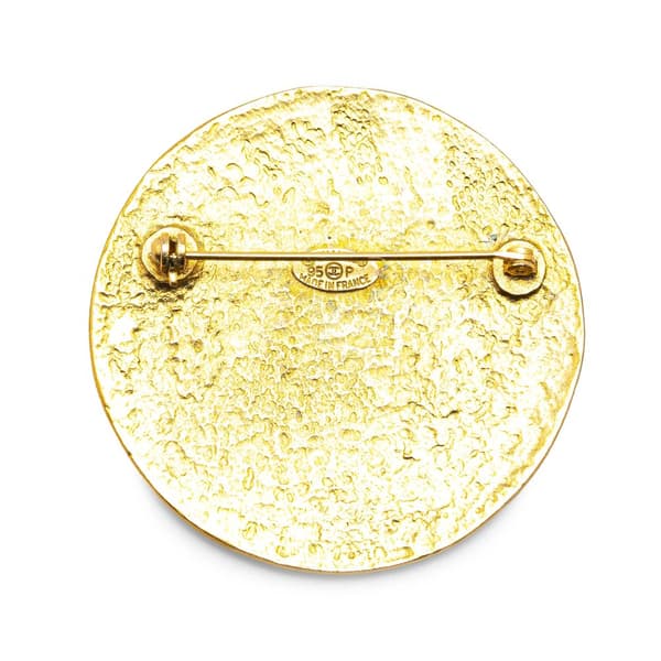 Pre-owned Chanel Gold Plated CC Brooch Gold