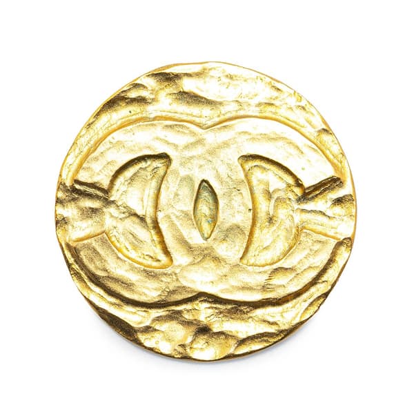 Pre-owned Chanel Gold Plated CC Brooch Gold