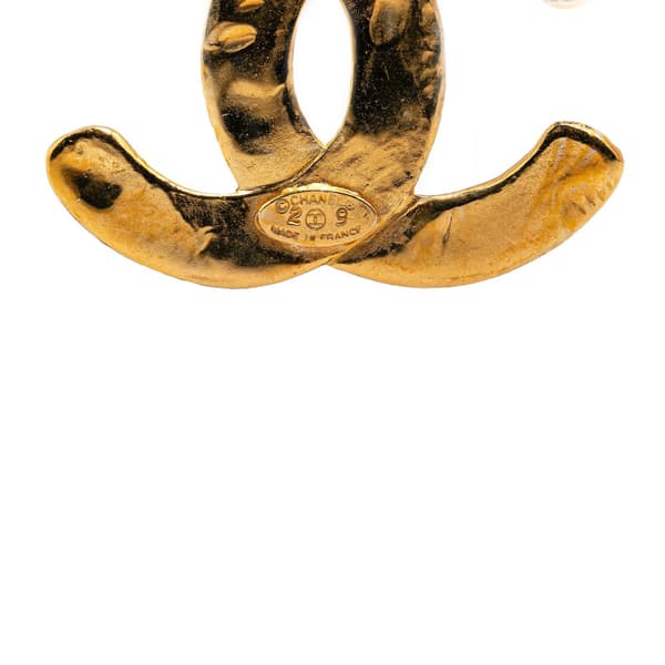 Pre-owned Chanel Gold Plated CC Brooch Gold