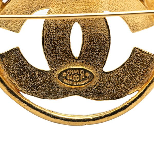 Pre-owned Chanel Gold Plated CC Brooch Gold
