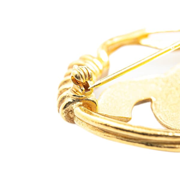 Pre-owned Chanel Gold Plated CC Brooch Gold