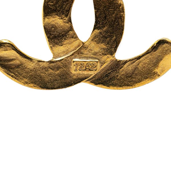 Pre-owned Chanel Gold Plated CC Brooch Gold