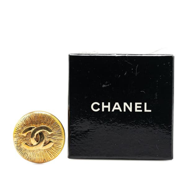 Pre-owned Chanel Gold Plated CC Brooch Gold