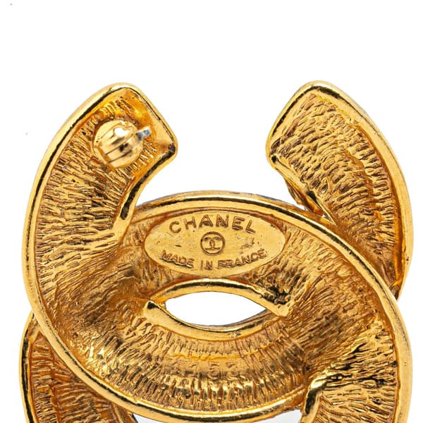 Pre-owned Chanel CC Gold Plated Brooch Gold