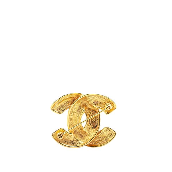 Pre-owned Chanel CC Gold Plated Brooch Gold