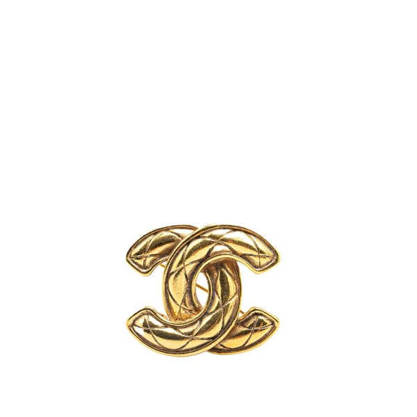 Pre-owned Chanel CC Gold Plated Brooch Gold