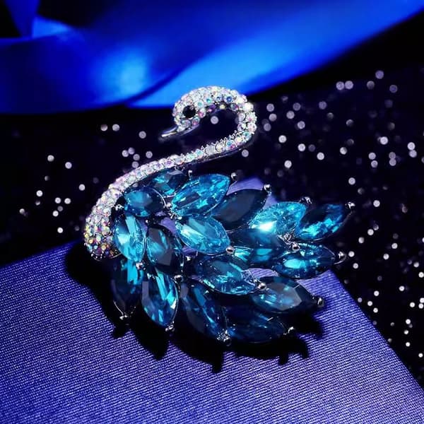 INF Crystal Swan Brosch