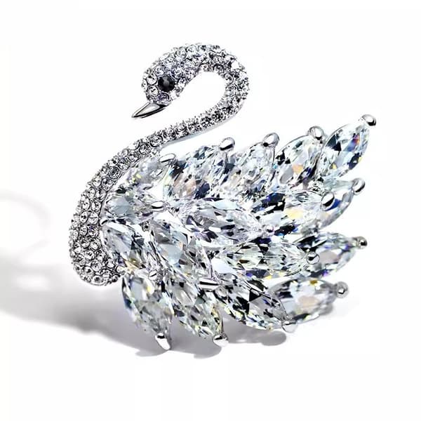 INF Crystal Swan Brosch