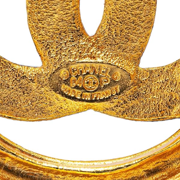 Pre-owned Chanel Gold Plated CC Brooch Gold