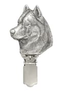 Pikkukuva 2 / 9: Siperianhusky, Siperianhusky - rintakoru klipsillä, aloitusnumeron pidike, hopeoitu neula koiranäyttelyihin Art-Dog