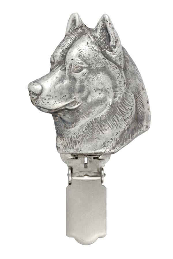 Siperianhusky, Siperianhusky - rintakoru klipsillä, aloitusnumeron pidike, hopeoitu neula koiranäyttelyihin Art-Dog