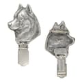 Pikkukuva 1 / 9: Siperianhusky, Siperianhusky - rintakoru klipsillä, aloitusnumeron pidike, hopeoitu neula koiranäyttelyihin Art-Dog