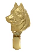 Miniatyrbillede 3 af 11: Siberian Husky, Siberian Husky - broche med clips, guldbelagt startnummerholder, gave til hundeudstilling af Art-Dog