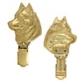 Miniatyrbillede 1 af 11: Siberian Husky, Siberian Husky - broche med clips, guldbelagt startnummerholder, gave til hundeudstilling af Art-Dog