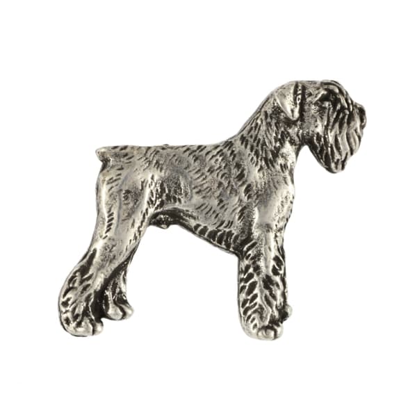 Schnauzer, Schnauzer - forsølvet hundebroche, elegant nål, jakke revers dekoration af Art-Dog
