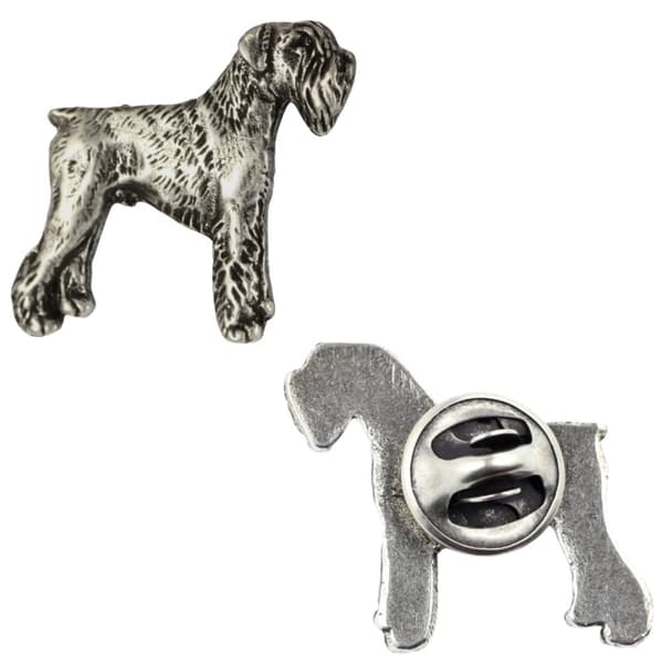 Schnauzer, Schnauzer - forsølvet hundebroche, elegant nål, jakke revers dekoration af Art-Dog