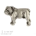 Pikkukuva 4 / 6: Englantibulldoggi, Bulldog I - hopeoitu koiran rintakoru, tyylikäs pinssi, Art-Dogin takin käänne