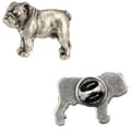 Pikkukuva 1 / 6: Englantibulldoggi, Bulldog I - hopeoitu koiran rintakoru, tyylikäs pinssi, Art-Dogin takin käänne