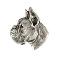 Miniatyrbillede 3 af 6: Boxer, Boxer I - forsølvet hundebroche, elegant nål, jakke revers dekoration af Art-Dog