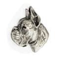 Miniatyrbillede 2 af 6: Boxer, Boxer I - forsølvet hundebroche, elegant nål, jakke revers dekoration af Art-Dog
