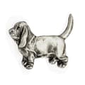 Pikkukuva 2 / 6: Basset Hound I - hopeoitu koiran rintakoru, tyylikäs pinssi, Art-Dogin takin käänne