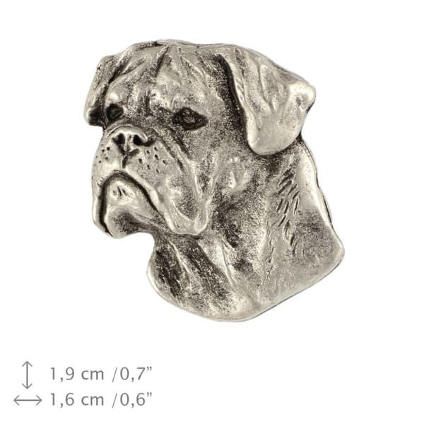 Bullmastiff, Bulmastiff I - hopeoitu koiran rintakoru, tyylikäs pinssi, Art-Dogin takin käännekoriste