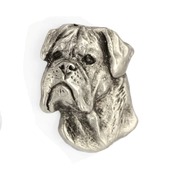 Bullmastiff, Bulmastiff I - hopeoitu koiran rintakoru, tyylikäs pinssi, Art-Dogin takin käännekoriste