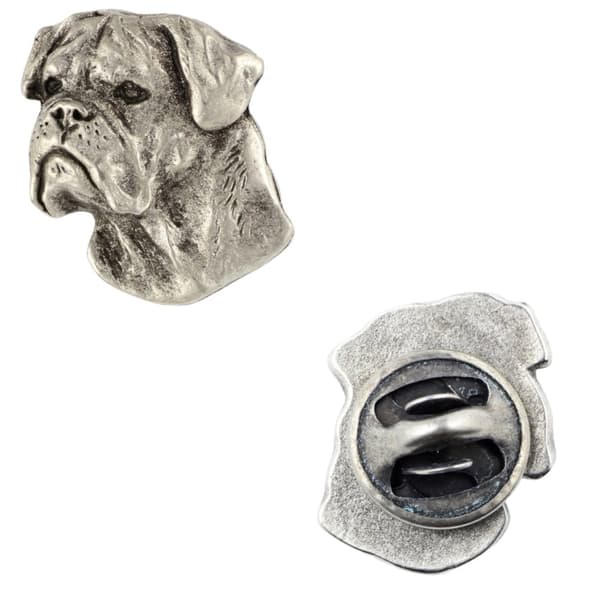 Bullmastiff, Bulmastiff I - hopeoitu koiran rintakoru, tyylikäs pinssi, Art-Dogin takin käännekoriste
