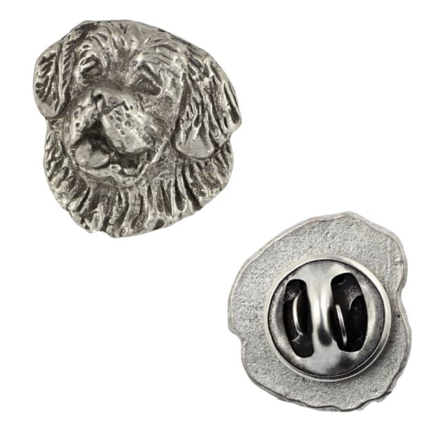 St. Bernard, hund fra St. Bernarda - forsølvet hundebroche, elegant nål, jakke revers dekoration af Art-Dog