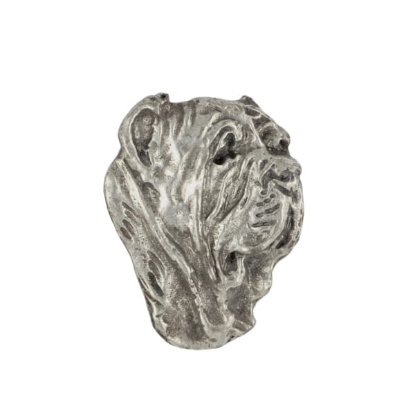 Napolitansk mastiff, napolitansk mastiff, Mastino napoletano II - forsølvet hundebroche, elegant nål, jakke revers dekoration af Art-Dog