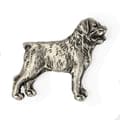Miniatyrbillede 2 af 6: Rottweiler - forsølvet hundebroche, elegant nål, jakke revers dekoration af Art-Dog