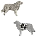 Miniatyrbillede 1 af 6: Golden Retriever - forsølvet hundebroche, elegant nål, jakke revers dekoration af Art-Dog