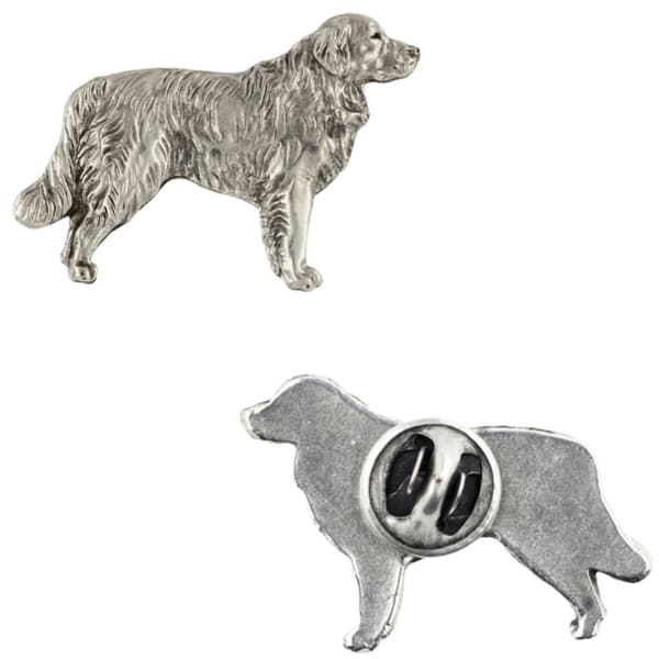 Golden Retriever - forsølvet hundebroche, elegant nål, jakke revers dekoration af Art-Dog