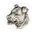 Pikkukuva 2 / 6: Amerikkalainen staffordshiren terrieri, Amstaff, Amstaf - hopeoitu koiran rintakoru, tyylikäs pinssi, Art-Dogin takin käänne