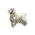 Miniatyrbillede 3 af 6: Engelsk Cocker Spaniel - forsølvet hundebroche, elegant nål, jakke revers dekoration af Art-Dog